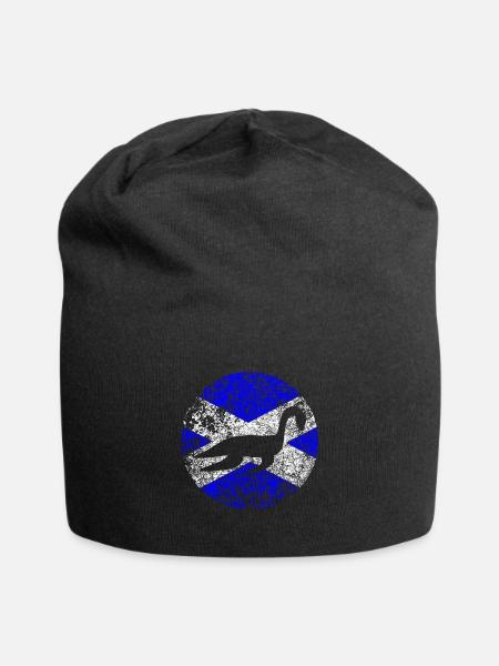 Loch Ness Monster Scottish Flag - Jersey Beanie - black