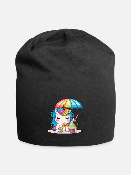 Unicorn for children A world full of fantasy - Jersey Beanie - black