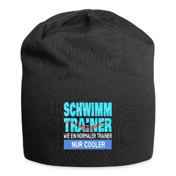 Schwimmtrainer - Jersey-Beanie - Schwarz - Vorne