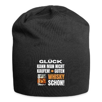 Lustiger Spruch Whisky Glück Geschenk - Jersey-Beanie - Schwarz - Vorne
