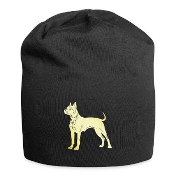 Pit Terrier Dog Silhouette - Jersey Beanie - black - Front