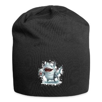 Bière de requin drôle - Bonnet en jersey - noir - Devant