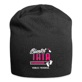 Bientôt tata veuillez patienter - Bonnet en jersey - noir - Devant