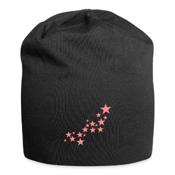 Sterne Muster Symbole - Jersey-Beanie - Schwarz - Vorne