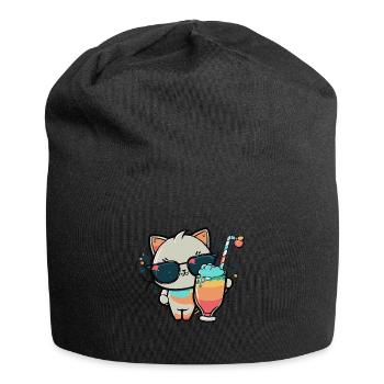 The coolest cat on the beach - Jersey Beanie - black - Front