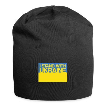 Ich stehe an der Seite der Ukraine mit der Unterstützung der Ukraine Ukrain - Jersey-Beanie - Schwarz - Vorne