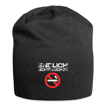 Endlich Nichtraucher - Jersey-Beanie - Schwarz - Vorne