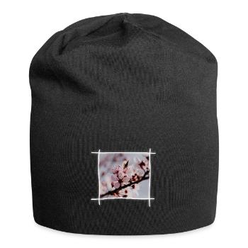 Cherry Blossoms & Cherry Tree - Jersey Beanie - black - Front