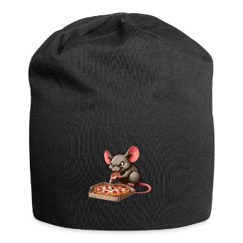 Laborratte Pizza Abenteuer Lustig - Jersey-Beanie - Schwarz - Vorne