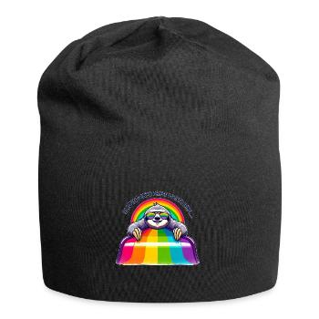LGBTQ Pride Sloth Rainbow Slide - Jersey Beanie - black - Front