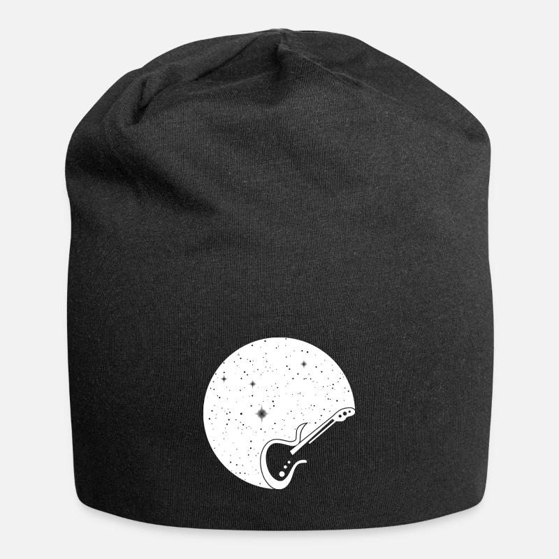 Guitar StarryNight - on dark - Jersey Beanie - black