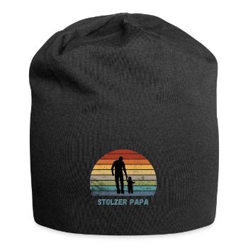 Stolzer Papa Vater Geschenk Retro - Jersey-Beanie - Schwarz - Vorne