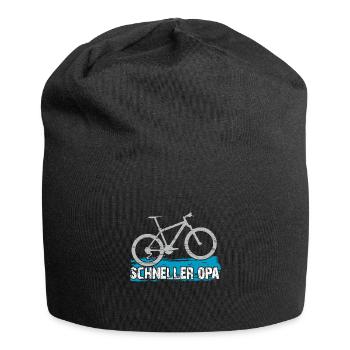 Schneller Opa fährt Mountainbike Rennrad - Jersey-Beanie - Schwarz - Vorne