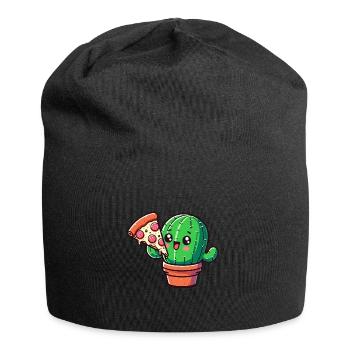 Cute Cactus Pizza Comic - Jersey Beanie - black - Front