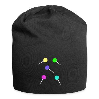 Süßigkeiten Kindergeburtstag naschen Lolli Kinder - Jersey-Beanie - Schwarz - Vorne
