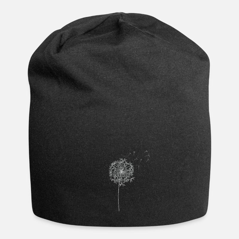 Pusteblume Punktebild - Jersey-Beanie - Schwarz