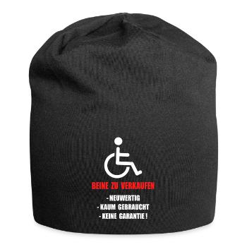 Rollstuhl Handicap Humor Behinderung Rolli - Jersey-Beanie - Schwarz - Vorne