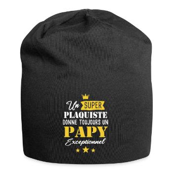 Papy plaquiste cadeau drôle humour papi retraite - Bonnet en jersey - noir - Devant