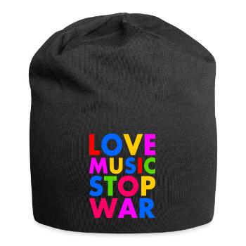 Love music stop war - Jersey-Beanie - Schwarz - Vorne