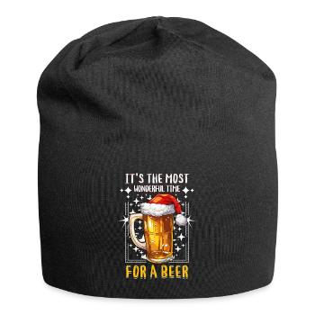 Weihnachten Bier Weihnachtsbier Prost Lustig Humor - Jersey-Beanie - Schwarz - Vorne
