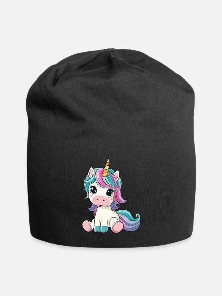 Unicornio Lindo Lindo Bebé Niños Unicornios Dibujos Animados - Gorro holgado de tela de jersey - negro