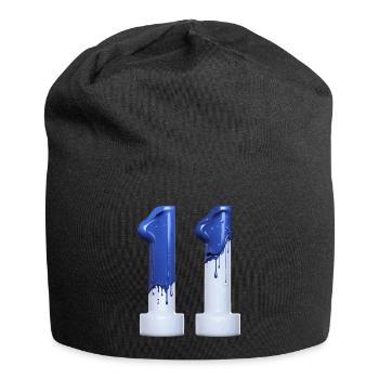 NO. 11 NUMBER 11 BLUE WHITE 11TH BIRTHDAY - Jersey Beanie - black - Front