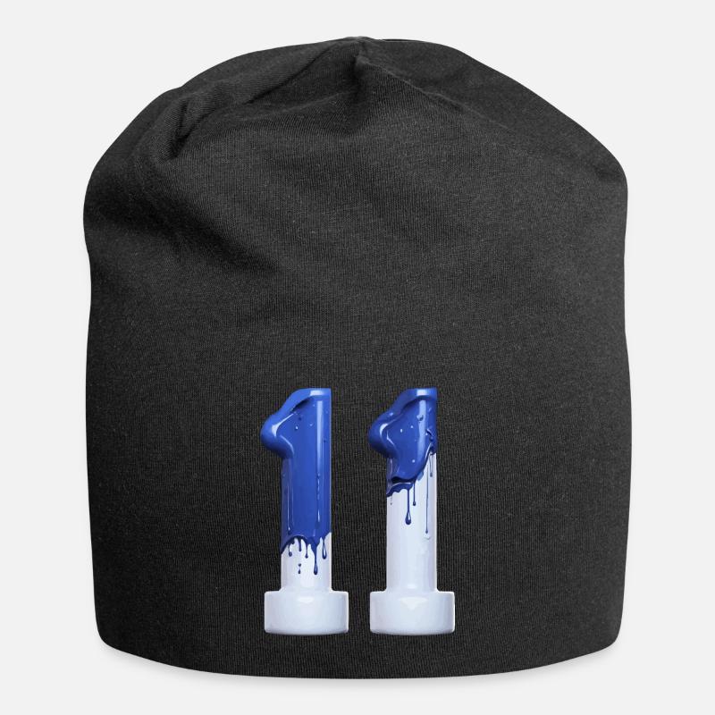 NR. 11 NUMMER 11 BLAU WEIß 11. GEBURTSTAG - Jersey-Beanie - Schwarz