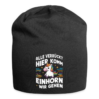 Einhorn Einhörner Fabelwesen Mystisch - Jersey-Beanie - Schwarz - Vorne