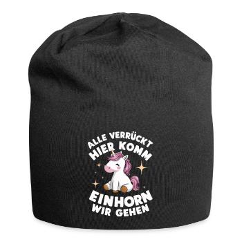 Einhorn Einhörner Fabelwesen Mystisch - Jersey-Beanie - Schwarz - Vorne