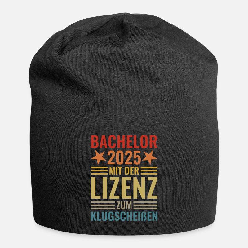 Bachelor 2025 mit der Lizenz zum Klugscheißen - Jersey-Beanie - Schwarz