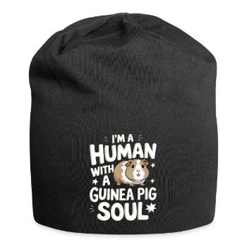 Meerschweinchen - Jersey-Beanie - Schwarz - Vorne