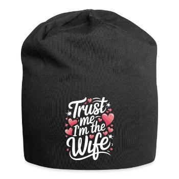 Frau Ehefrau Partnerin Familie Verheiratet - Jersey-Beanie - Schwarz - Vorne