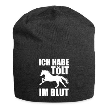 Isländer Islandpferd Islandpferde Geschenk - Jersey-Beanie - Anthrazit - Vorne