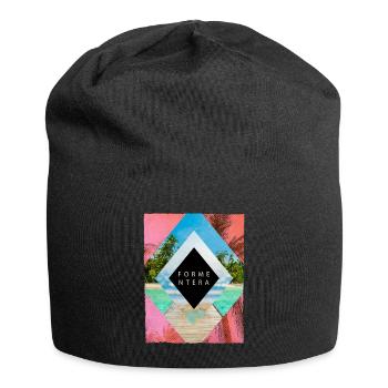 Formentera Sommer Sonne Strand Meer Palmen Urlaub - Jersey-Beanie - Schwarz - Vorne