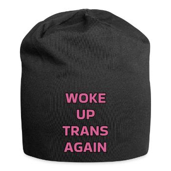 Woke up trans again - trans pride - Jersey Beanie - black - Front