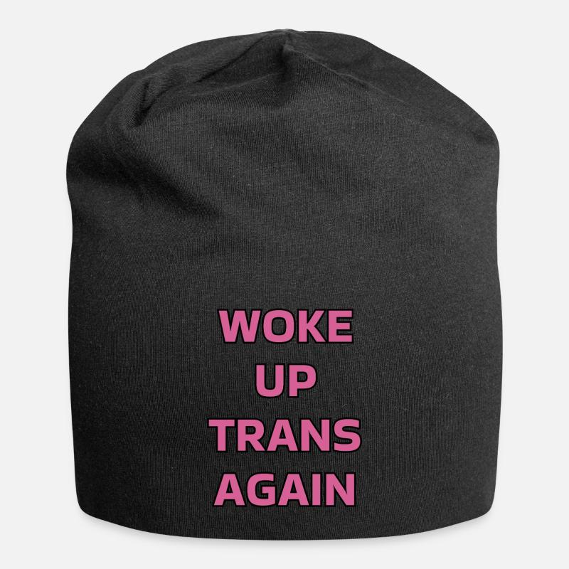 Woke up trans again - trans pride - Jersey Beanie - black