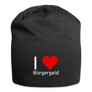 I love Bürgergeld - Jersey-Beanie - Schwarz - Vorne