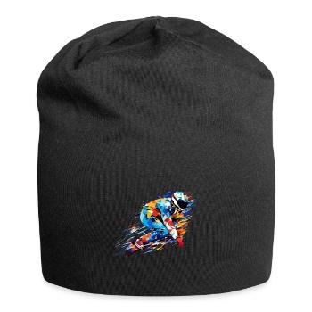 Snowboard Sport Spiel Champion Wettbewerb Zusammenfassung - Jersey-Beanie - Schwarz - Vorne