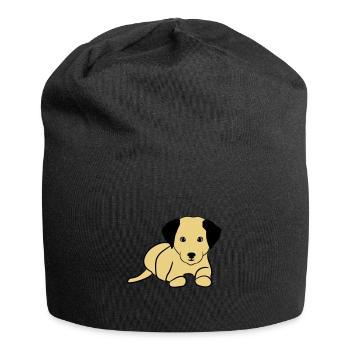 Süßer Hund, Hündchen - Jersey-Beanie - Schwarz - Vorne