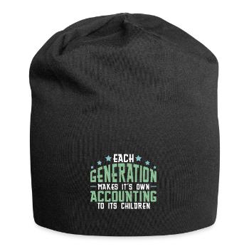 Jede Generation macht ihre eigene Buchhaltung - Jersey-Beanie - Schwarz - Vorne