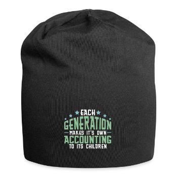 Jede Generation macht ihre eigene Buchhaltung - Jersey-Beanie - Schwarz - Vorne