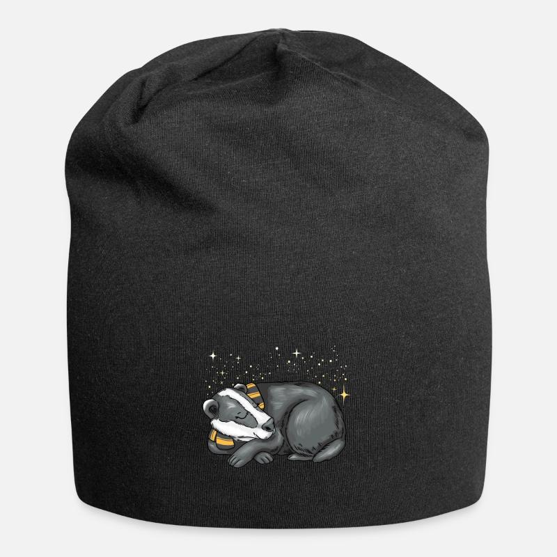 Schlafender Dachs - Jersey-Beanie - Schwarz