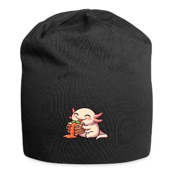 Axolotl Eats Lasagna Comic - Jersey Beanie - black - Front