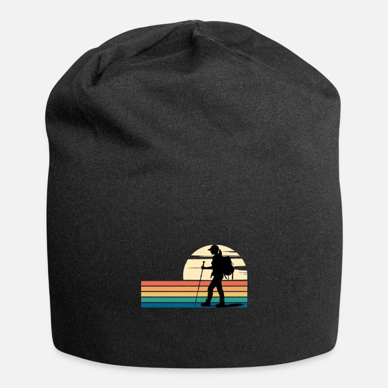 Wandern Weibliche Wanderer Bunt - Jersey-Beanie - Schwarz