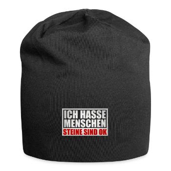 Ich hasse Menschen - Jersey-Beanie - Schwarz - Vorne