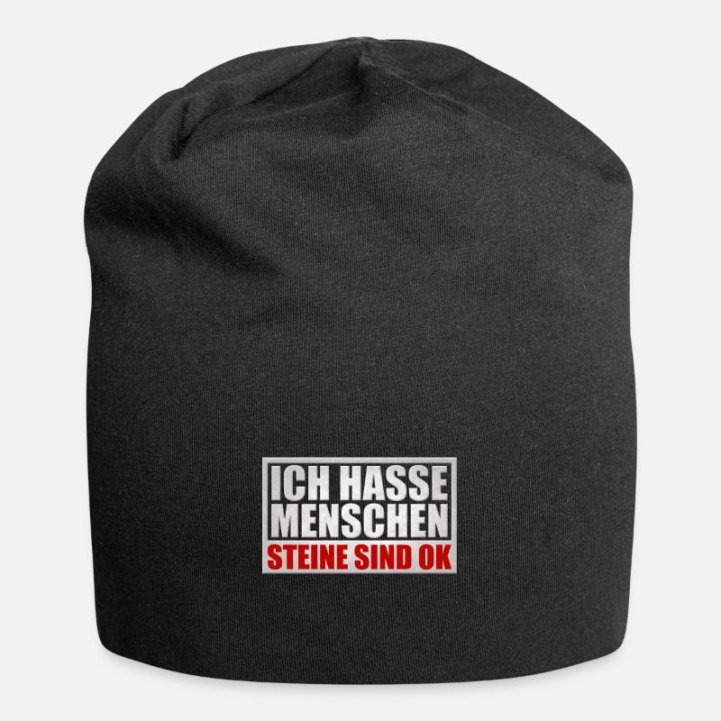 Ich hasse Menschen - Jersey-Beanie - Schwarz