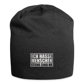 Ich hasse Menschen - Jersey-Beanie - Schwarz - Vorne