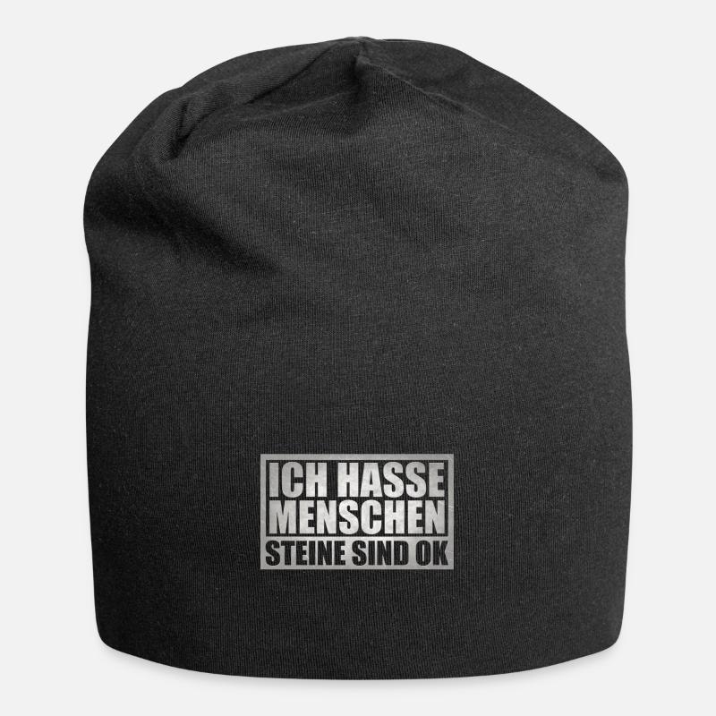 Ich hasse Menschen - Jersey-Beanie - Schwarz