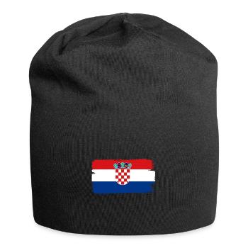 Croatia Flag Adriatic Sea Zagreb Croatian Flag - Jersey Beanie - black - Front