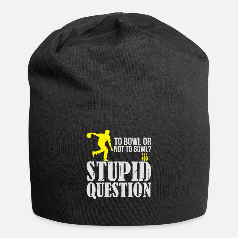 Bowling question funny - funny - Jersey Beanie - black